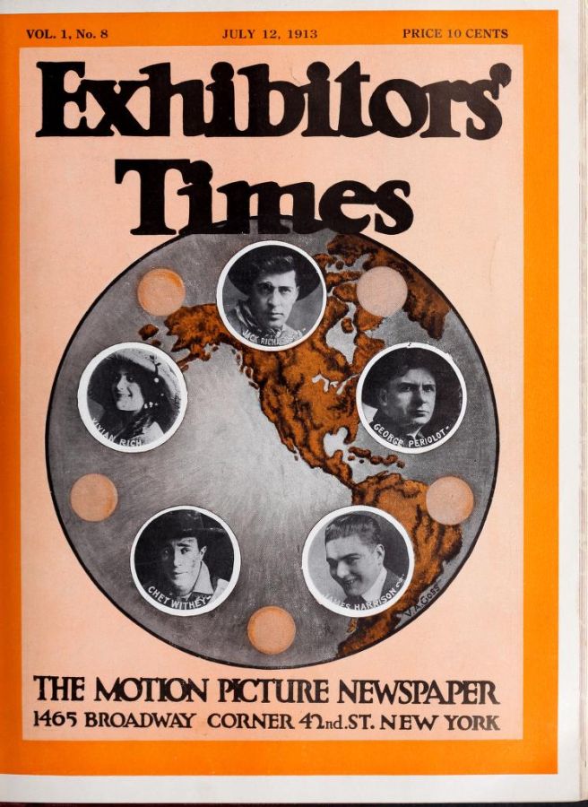 EXHIBITORS TIMES magazine side cover Issue 8 12 July 1913