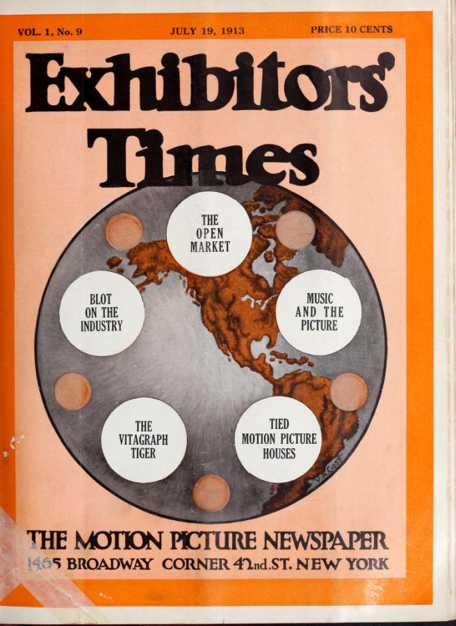 EXHIBITORS TIMES magazine side cover Issue 9 19 July 1913