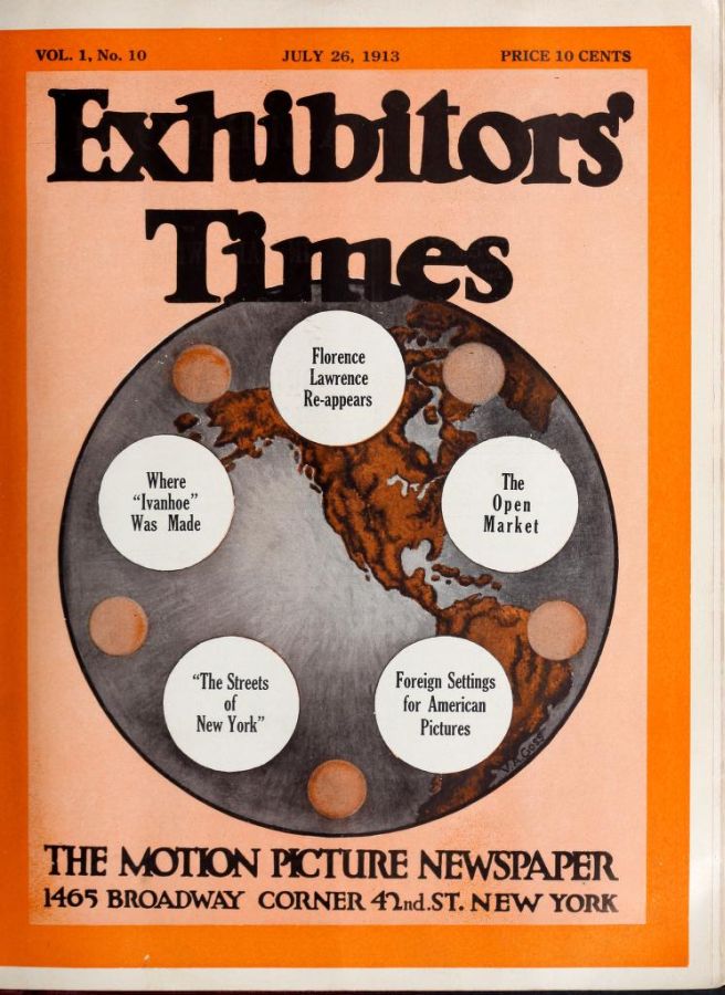 EXHIBITORS TIMES magazine side cover Issue 10 26 July 1913