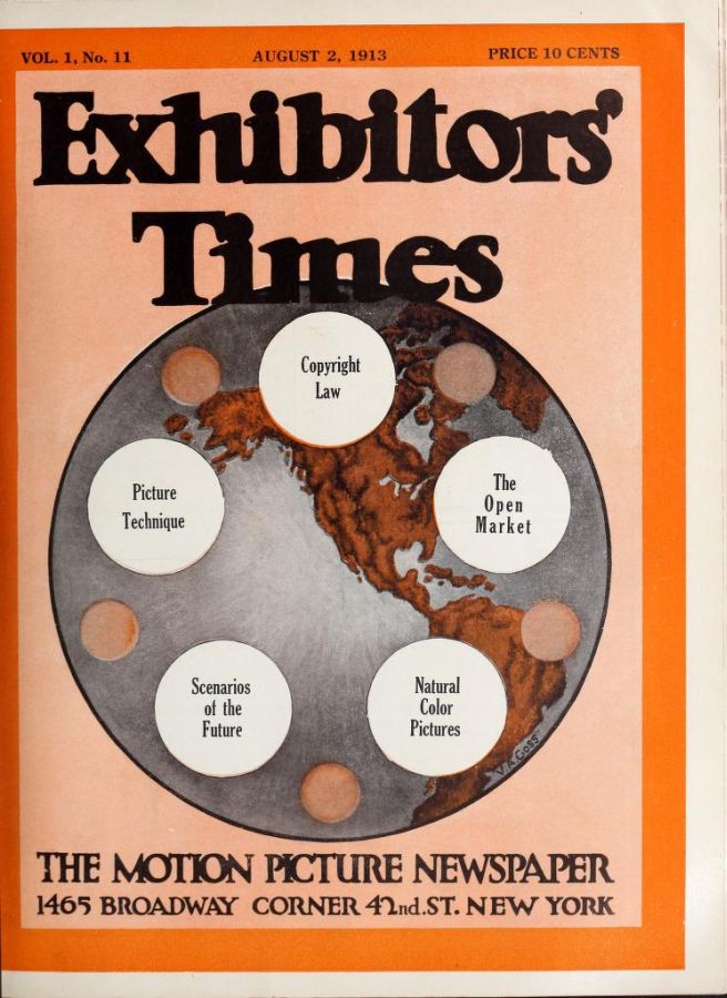EXHIBITORS TIMES magazine side cover Issue 11 2 August 1913