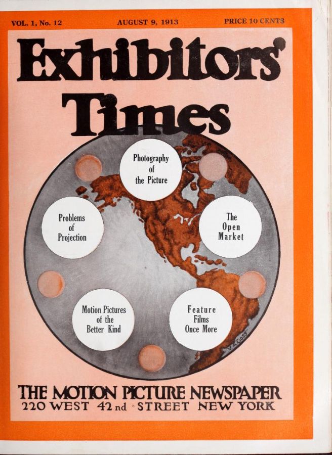 EXHIBITORS TIMES magazine side cover Issue 12 9 August 1913