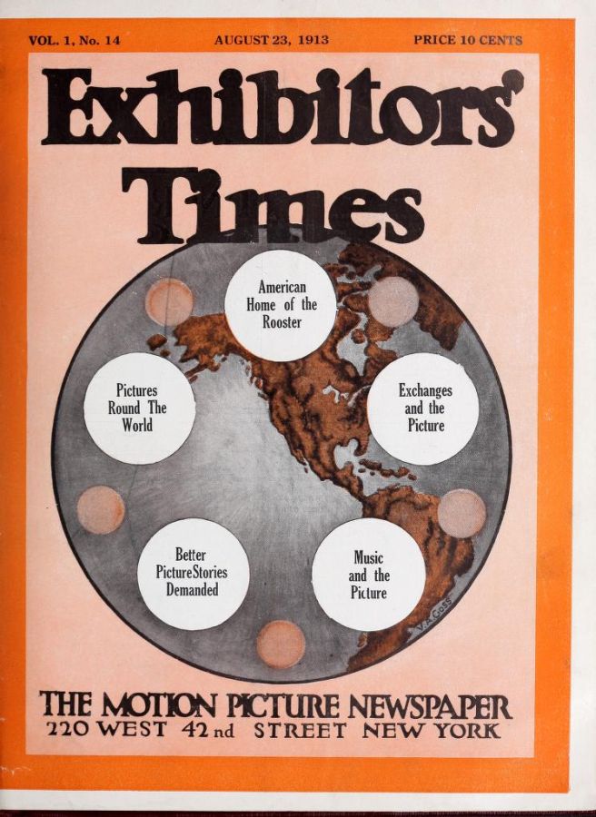 EXHIBITORS TIMES magazine side cover Issue 14 23 August 1913