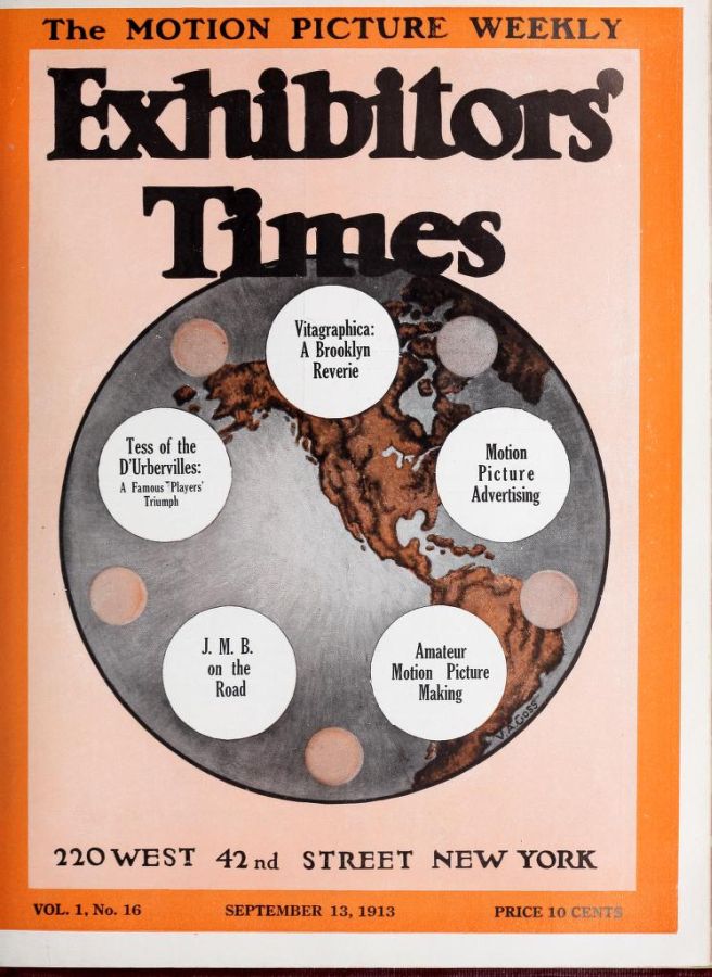 EXHIBITORS TIMES magazine side cover Issue 16 13 September 1913
