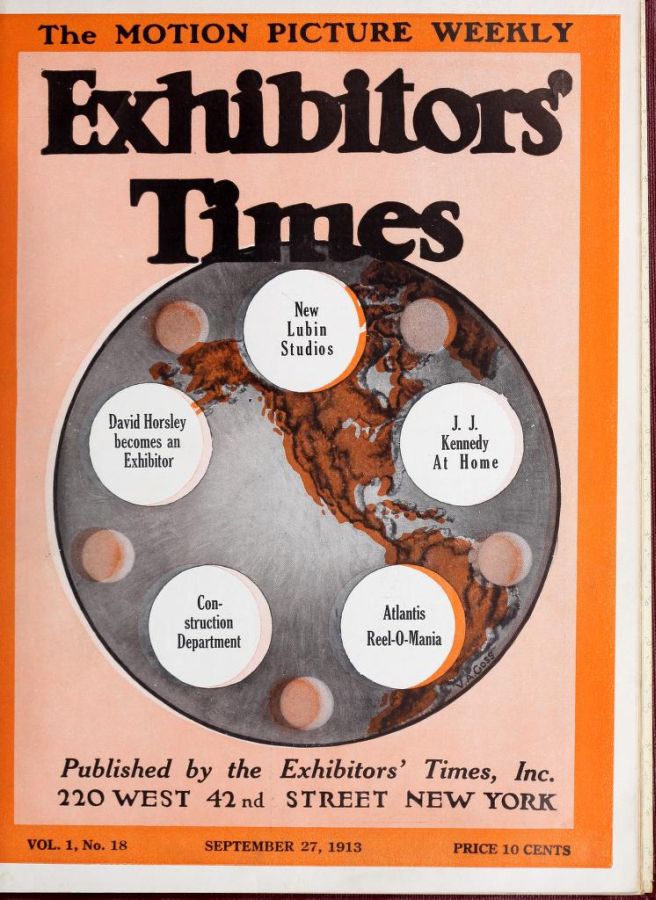 EXHIBITORS TIMES magazine side cover Issue 18 27 September 1913
