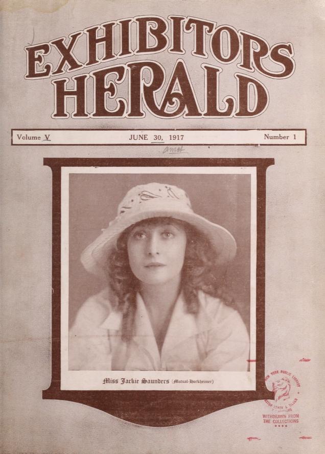 EXHIBITORS HERALD magazine side cover 30 June 1917