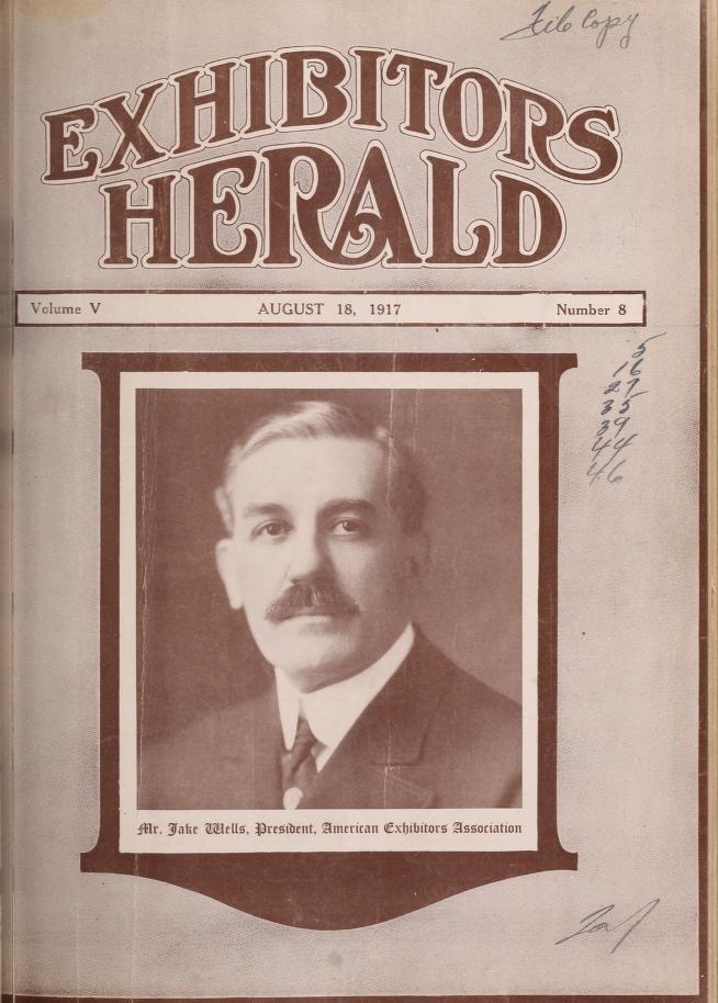 EXHIBITORS HERALD magazine side cover 18 August 1917