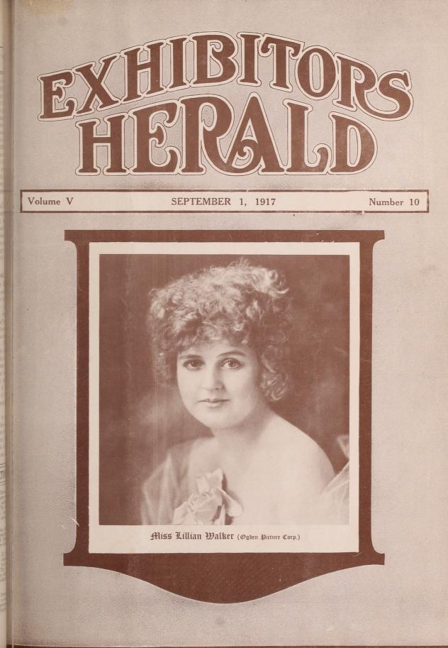 EXHIBITORS HERALD magazine side cover 1 September 1917