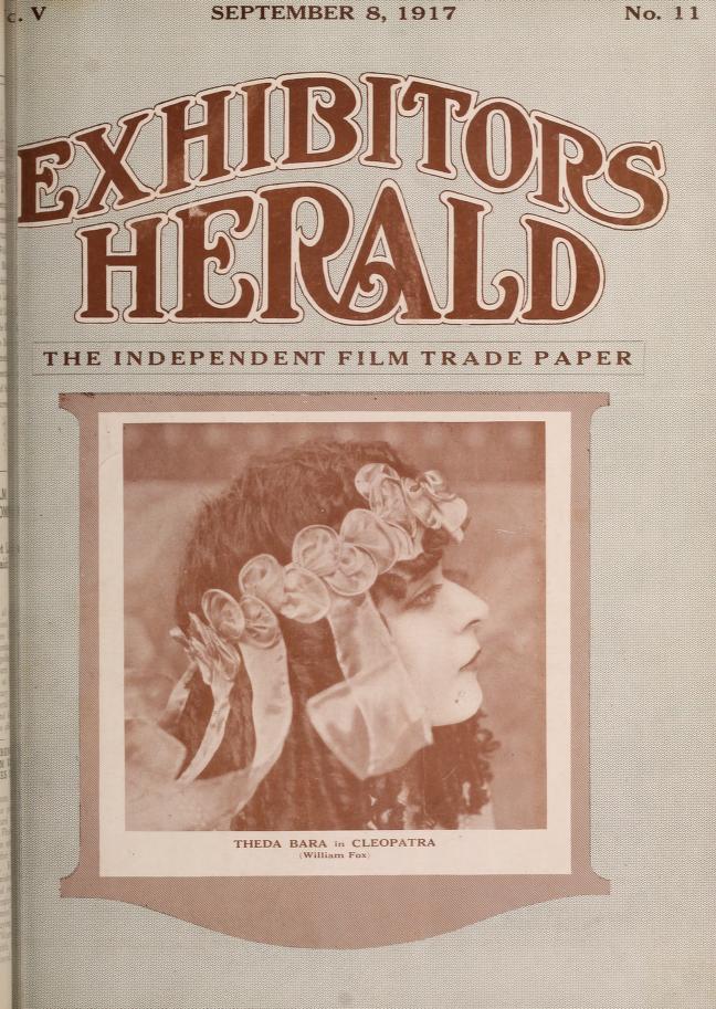 EXHIBITORS HERALD magazine side cover 8 September 1917