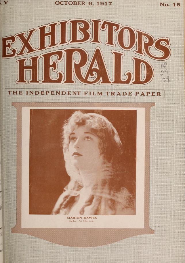 EXHIBITORS HERALD magazine side cover 6 October 1917