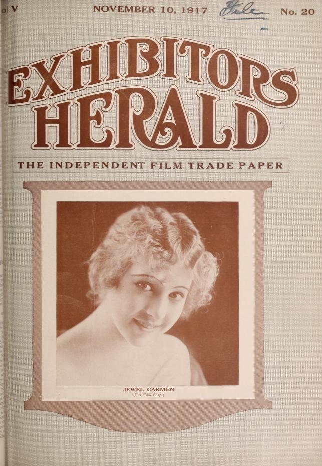 EXHIBITORS HERALD magazine side cover 10 November 1917