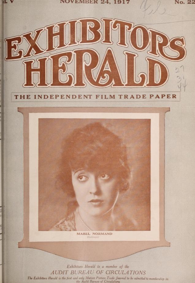EXHIBITORS HERALD magazine side cover 24 November 1917