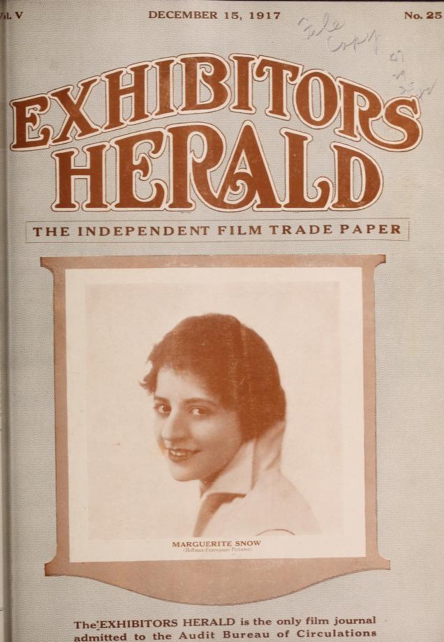 EXHIBITORS HERALD magazine side cover 15 December 1917