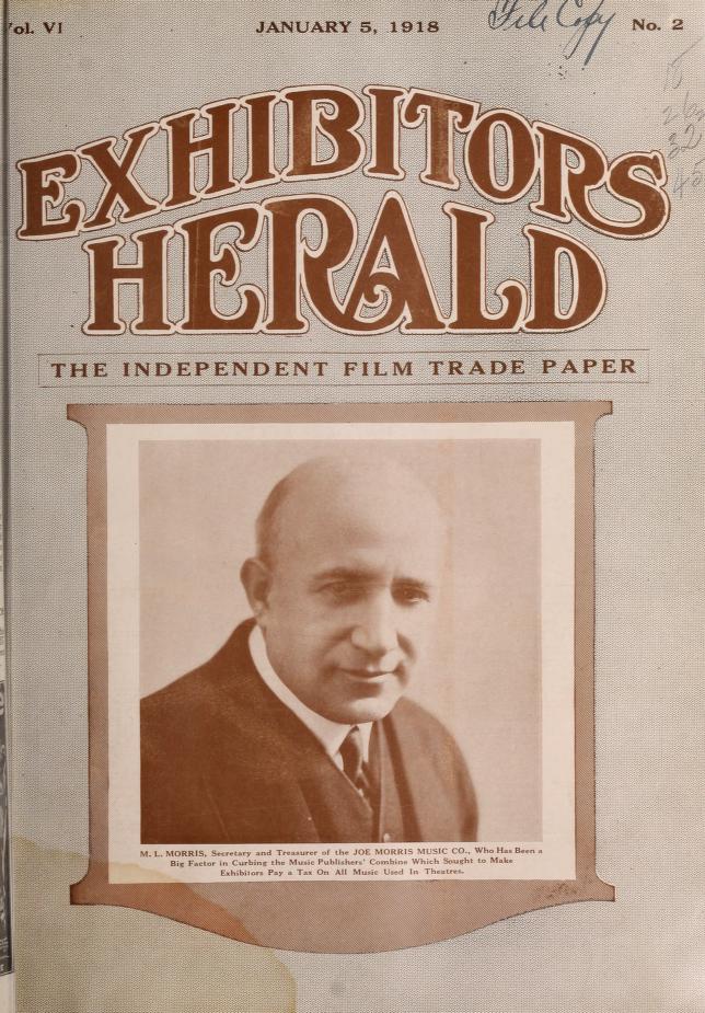 EXHIBITORS HERALD magazine side cover 5 January 1918