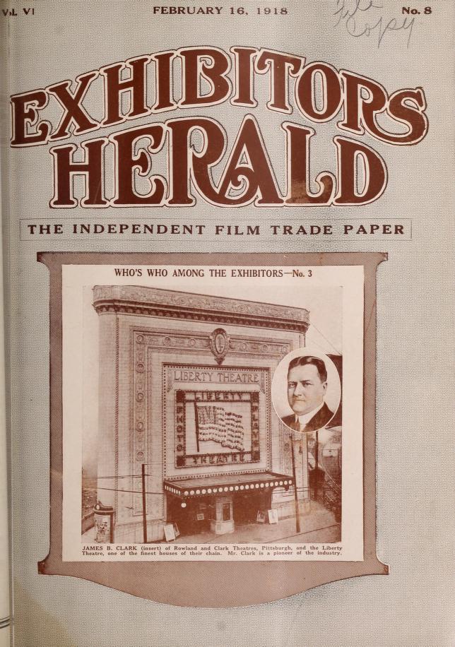 EXHIBITORS HERALD magazine side cover 16 February 1918