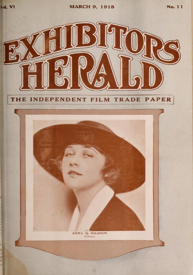 EXHIBITORS HERALD magazine side cover 9 March 1918