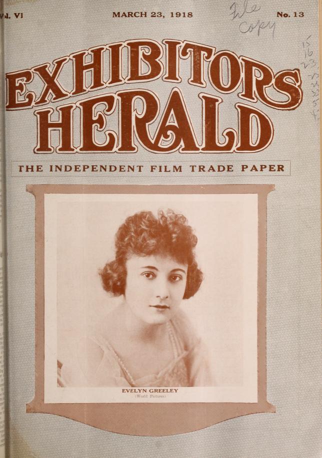 EXHIBITORS HERALD magazine side cover 23 March 1918