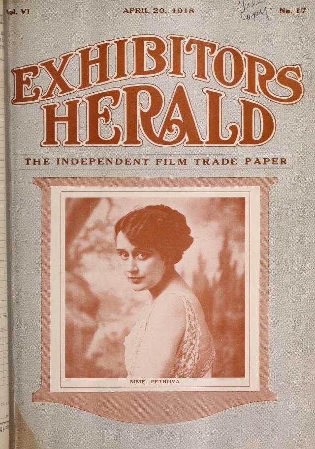 EXHIBITORS HERALD magazine side cover 20 April 1918