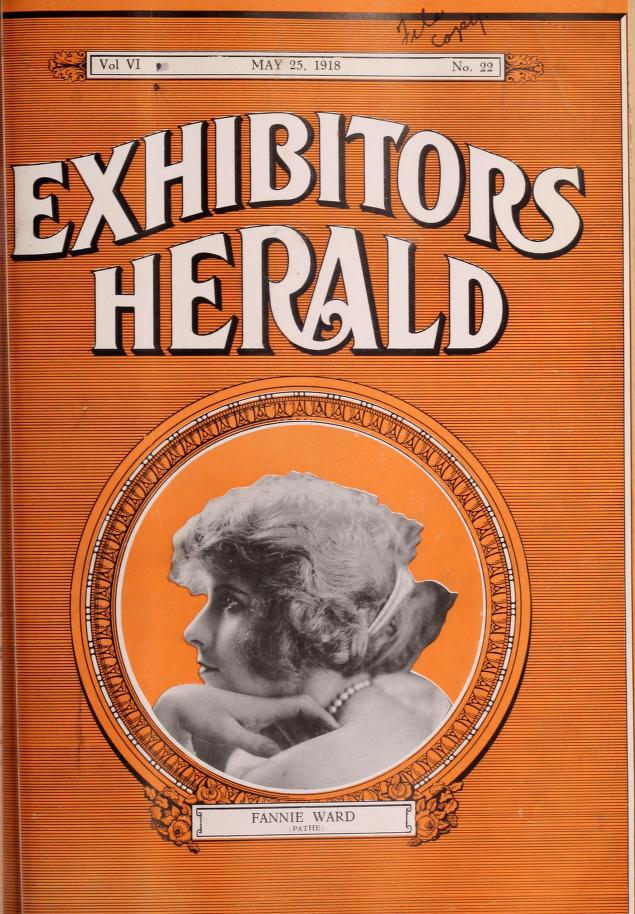 EXHIBITORS HERALD magazine side cover 25 May 1918