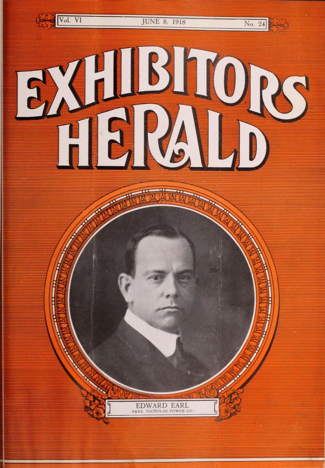 EXHIBITORS HERALD magazine side cover 8 June 1918