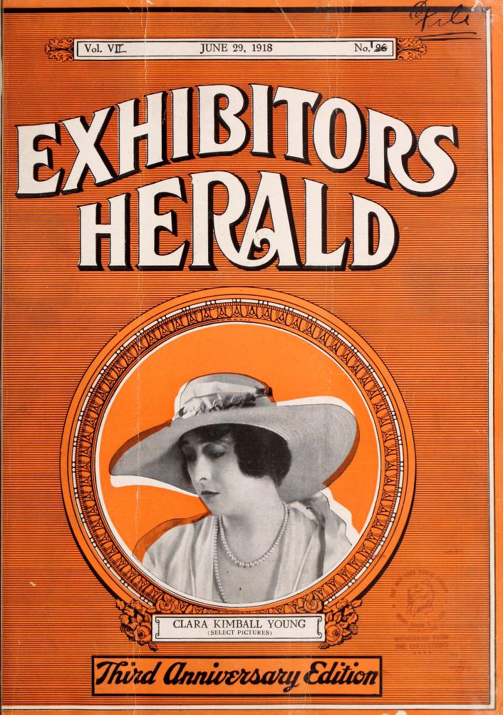 EXHIBITORS HERALD magazine side cover 29 June 1918