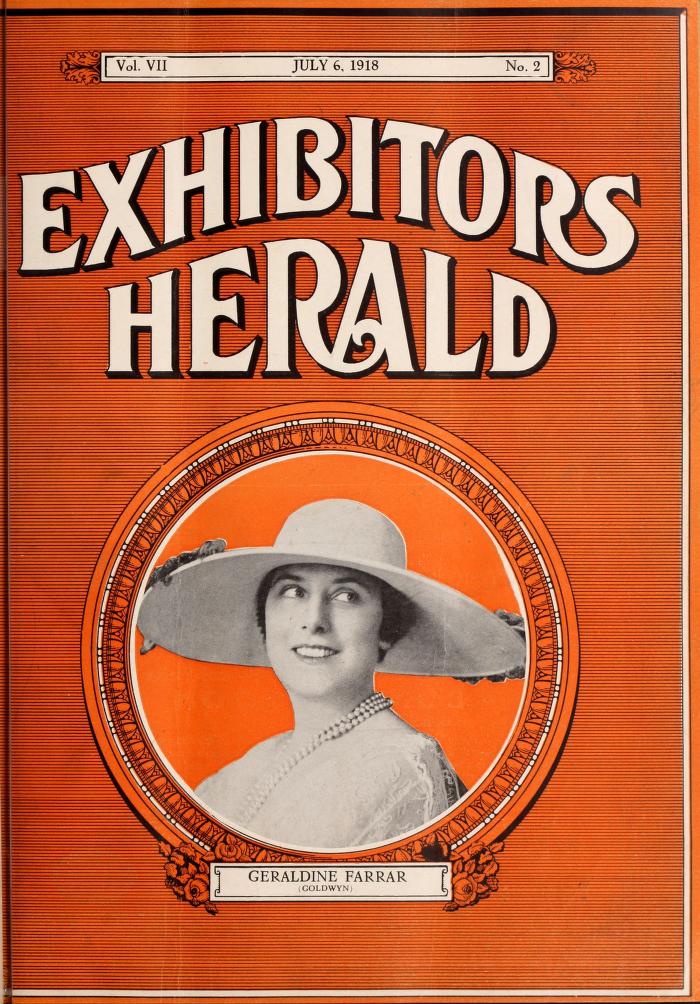 EXHIBITORS HERALD magazine side cover 6 July 1918