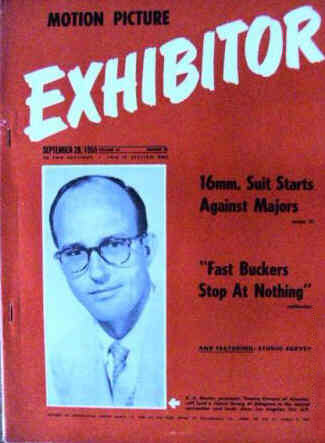 MOTION PICTURE EXHIBITOR magazine side cover 28 September 1955