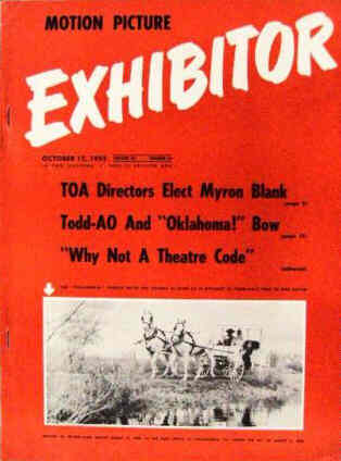 MOTION PICTURE EXHIBITOR magazine side cover 12 October 1955