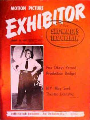 MOTION PICTURE EXHIBITOR magazine side cover 28 January 1959