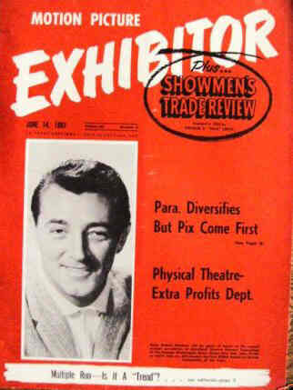 MOTION PICTURE EXHIBITOR magazine side cover 14 June 1961