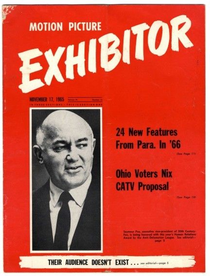 MOTION PICTURE EXHIBITOR magazine side cover 17 November 1965