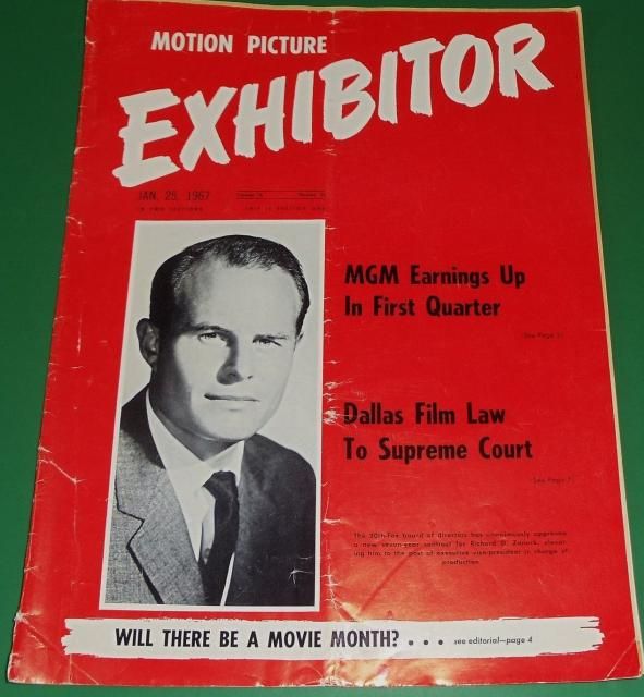 MOTION PICTURE EXHIBITOR magazine side cover 25 January 1967