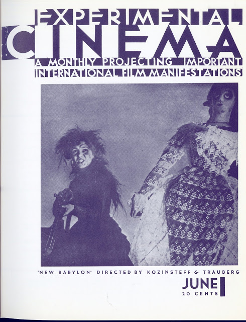 EXPERIMENTAL CINEMA magazine side cover Issue 2 June 1930