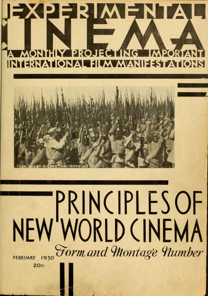 EXPERIMENTAL CINEMA magazine side cover Issue 1 February 1930
