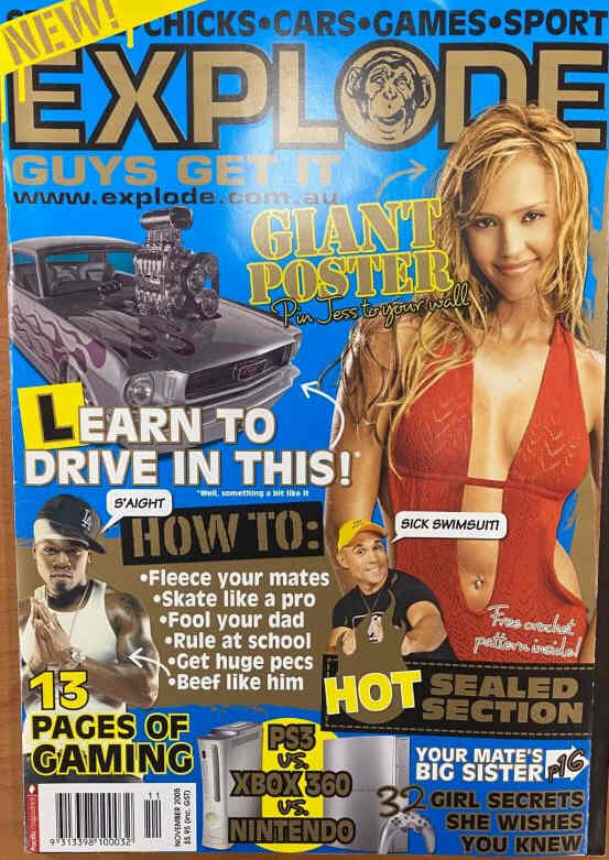 EXPLODE magazine side cover  November 2005