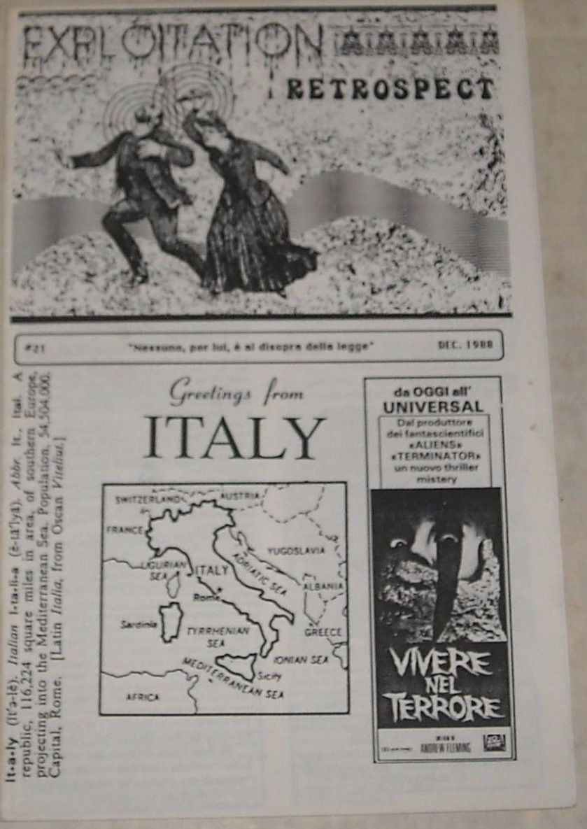 EXPLOITATION RETROSPECT magazine side cover Issue 21 December 1988