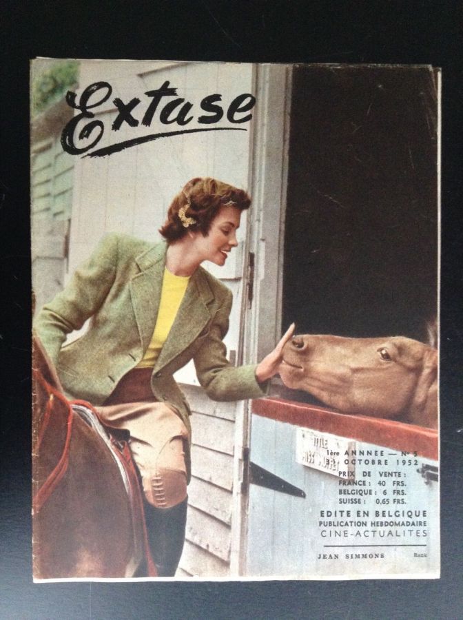 EXTASE (Be) magazine side cover Issue 5 31 October 1952