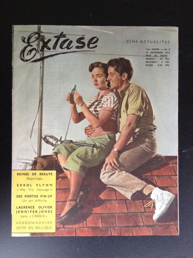 EXTASE (Be) magazine side cover Issue 8 21 November 1952