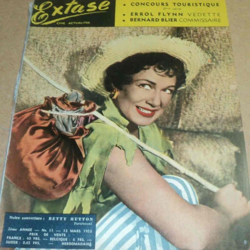 EXTASE (Be) magazine side cover Issue 11 13 March 1953