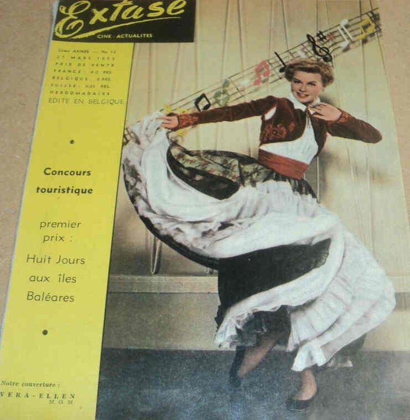 EXTASE (Be) magazine side cover Issue 13 27 March 1953
