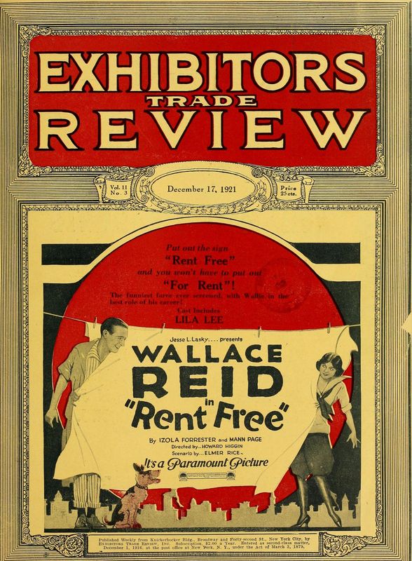 EXHIBITORS TRADE REVIEW magazine side cover 17 December 1921