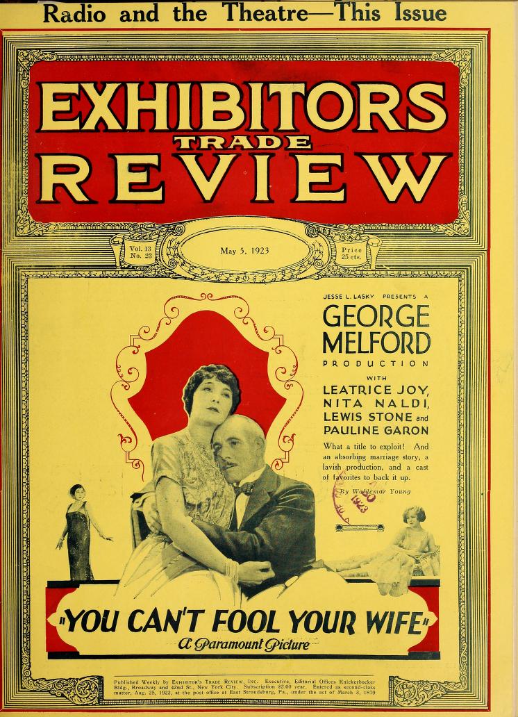 EXHIBITORS TRADE REVIEW magazine side cover 5 May 1923