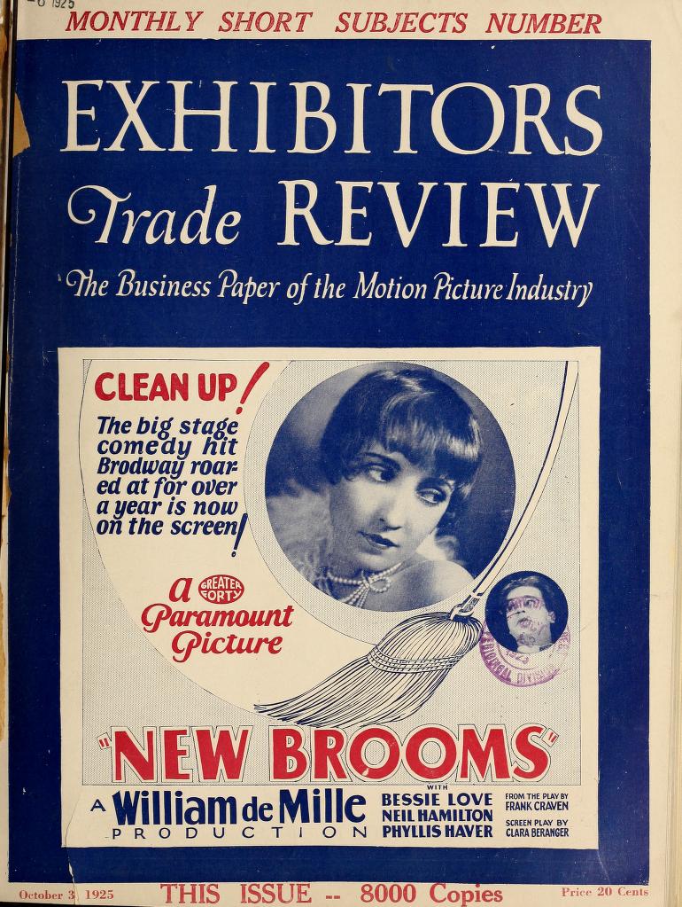 EXHIBITORS TRADE REVIEW magazine side cover 3 October 1925