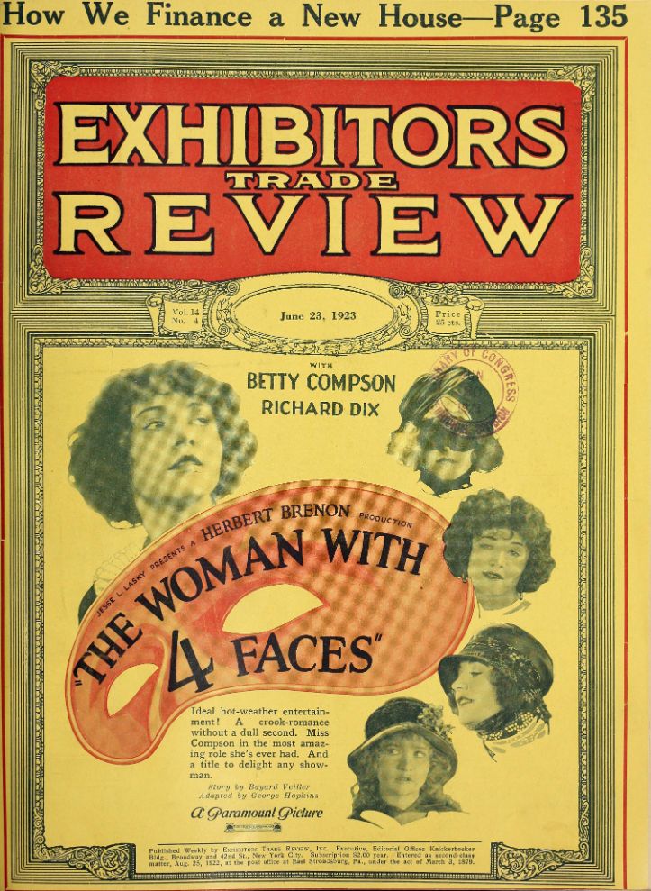 EXHIBITORS TRADE REVIEW magazine side cover 23 June 1923