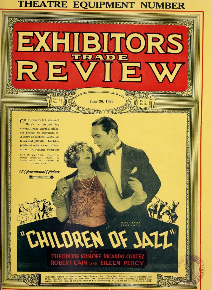 EXHIBITORS TRADE REVIEW magazine side cover 30 June 1923