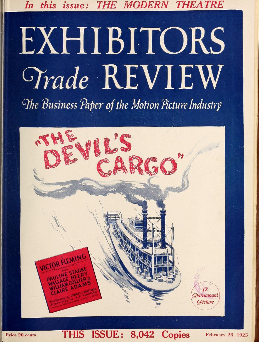 EXHIBITORS TRADE REVIEW magazine side cover 28 February 1925