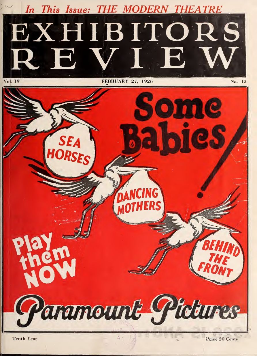 EXHIBITORS TRADE REVIEW magazine side cover 27 February 1926