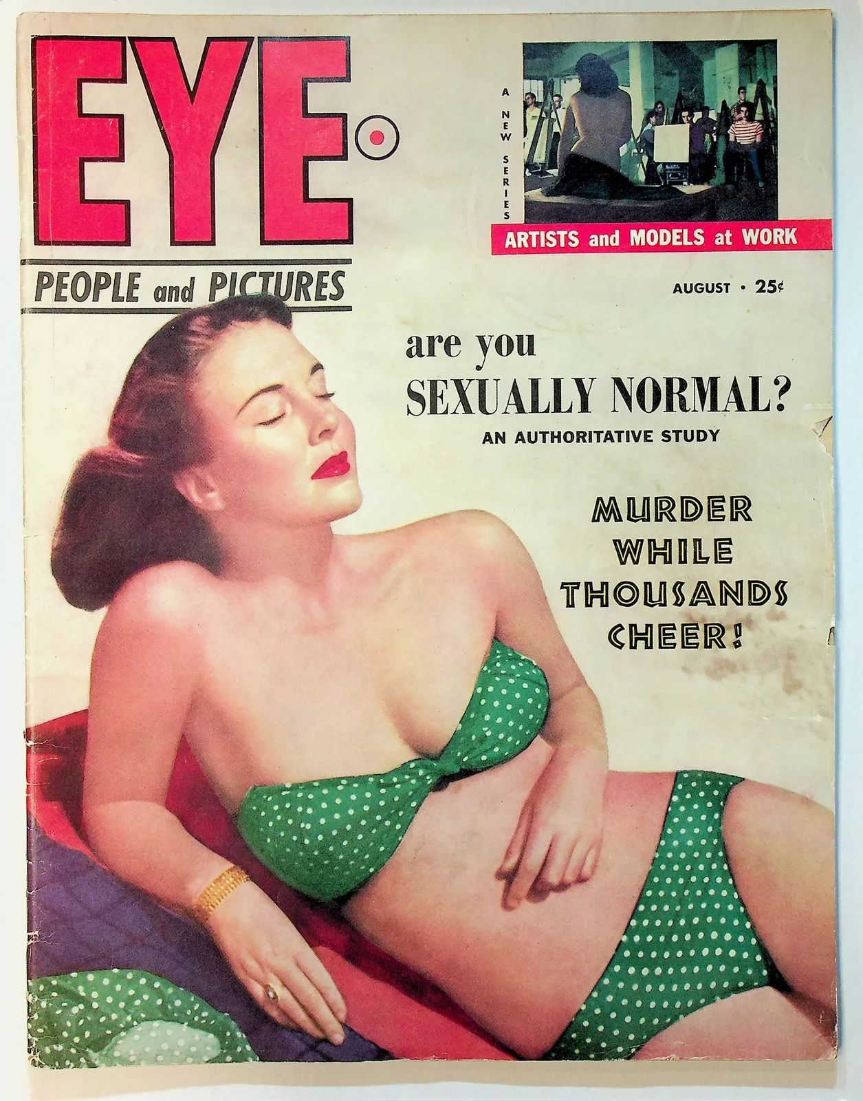 EYE magazine side cover  Vol 1 # 7  August 1950