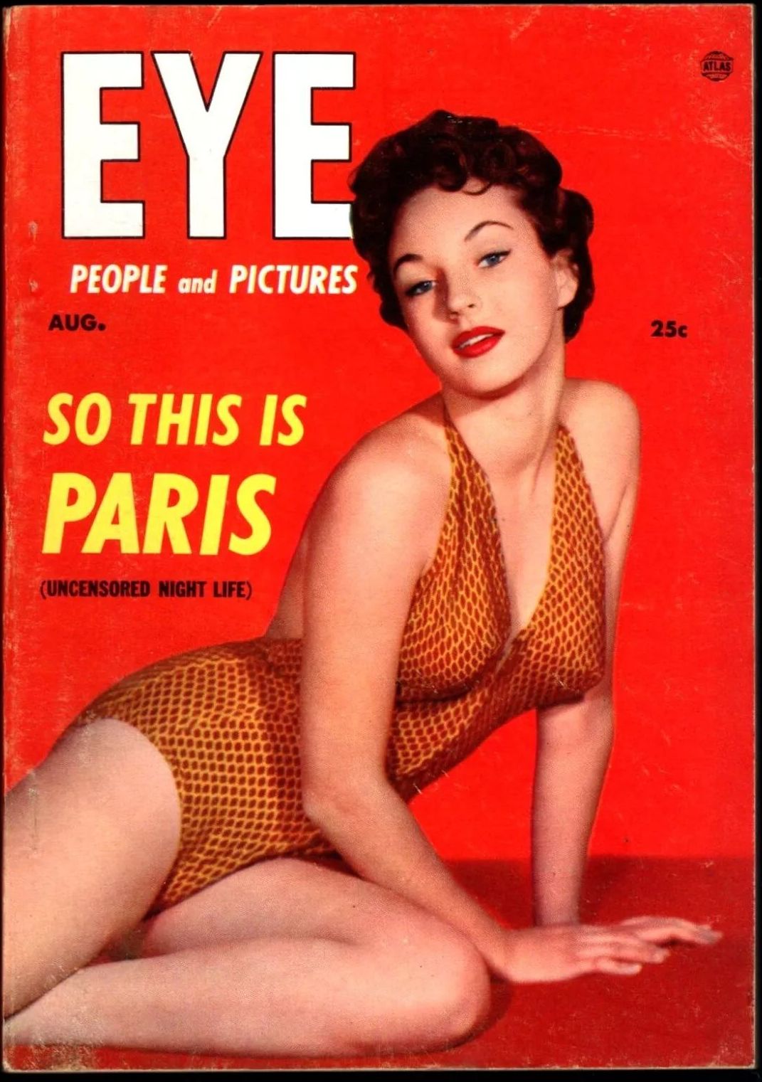 EYE magazine side cover  Vol 4 # 8  August 1954