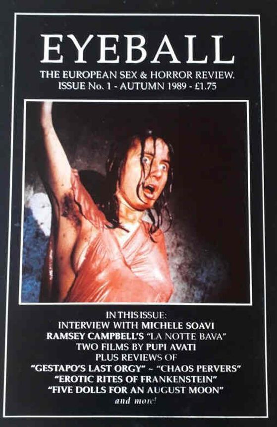 EYEBALL magazine side cover Issue 1 Autumn 1989
