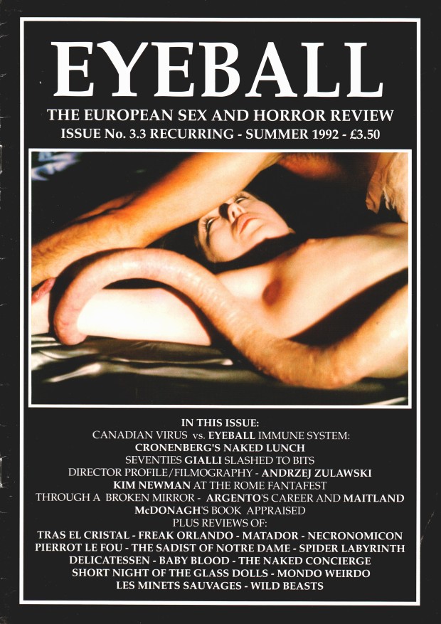 EYEBALL magazine side cover Issue 3 Summer 1992